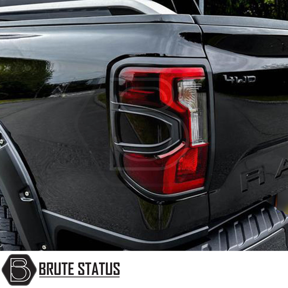 Ford Ranger T9 2023+ Tail Light Covers (Matt Black) enhance style with premium ABS plastic, easy to fit, transforming the truck's rear for a bold look.