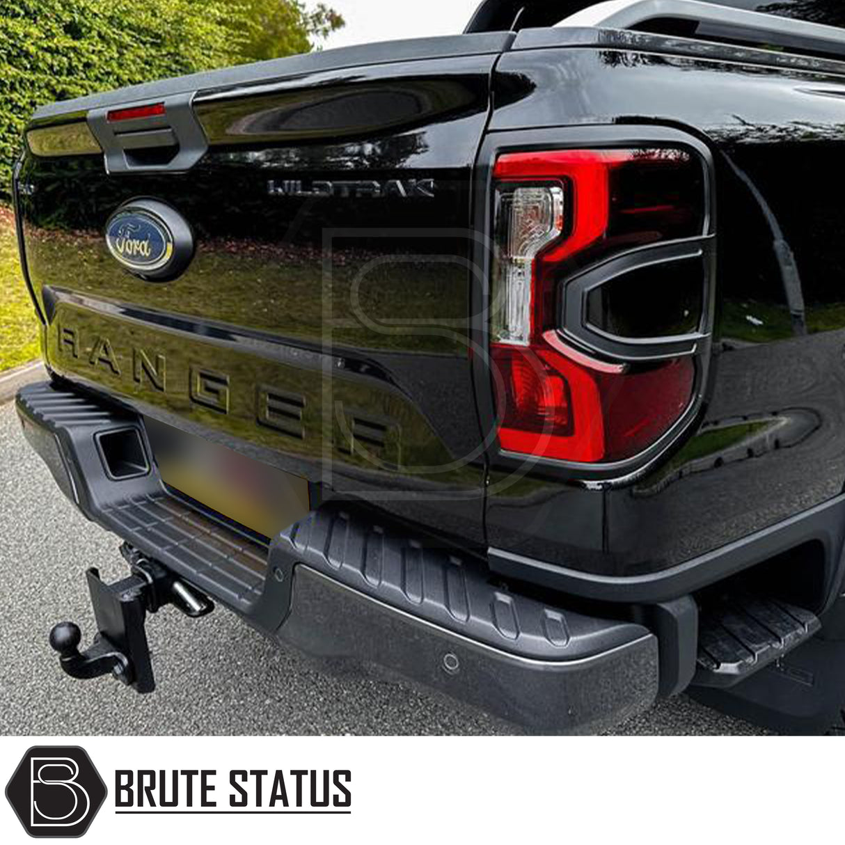 Ford Ranger T9 2023+ Tail Light Covers (Matt Black) enhance style with premium ABS plastic, easy to fit, transforming the truck's rear for a bold look.