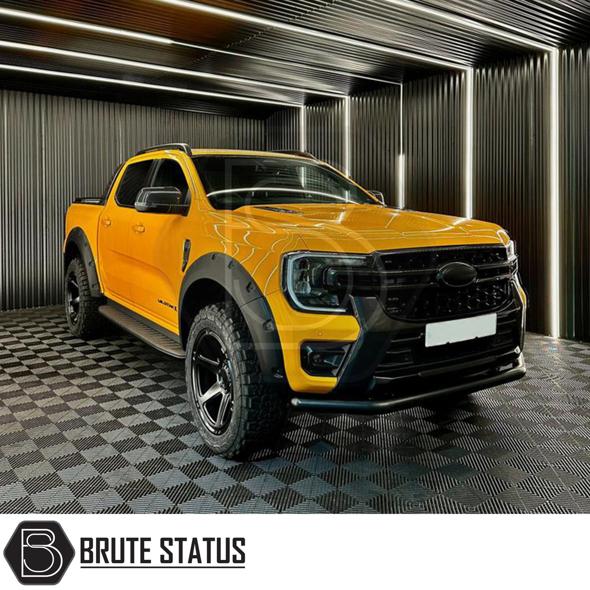 Ford Ranger 2023+ Matte Black Wide Arch Kit & 35mm Wheel Spacers - Riveted Style