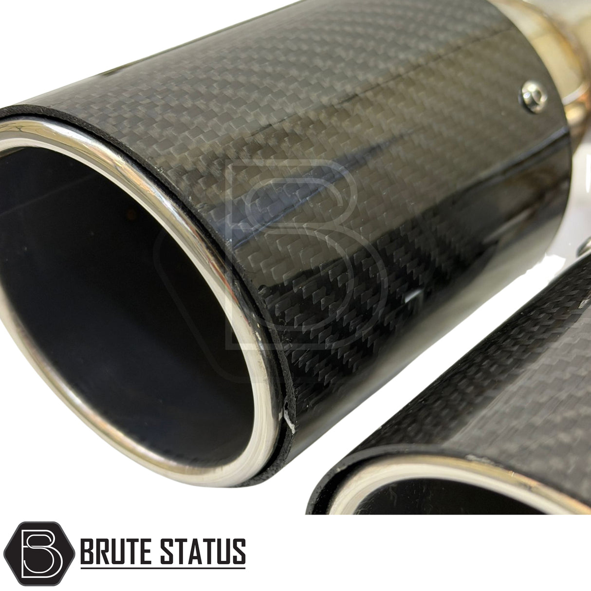 Stainless steel cat back exhaust system for Ford Ranger T6/T7/T8 with 2.0, 2.2 and 3.2 diesel engines, complete with side exit and twin 3-inch carbon fibre tips.