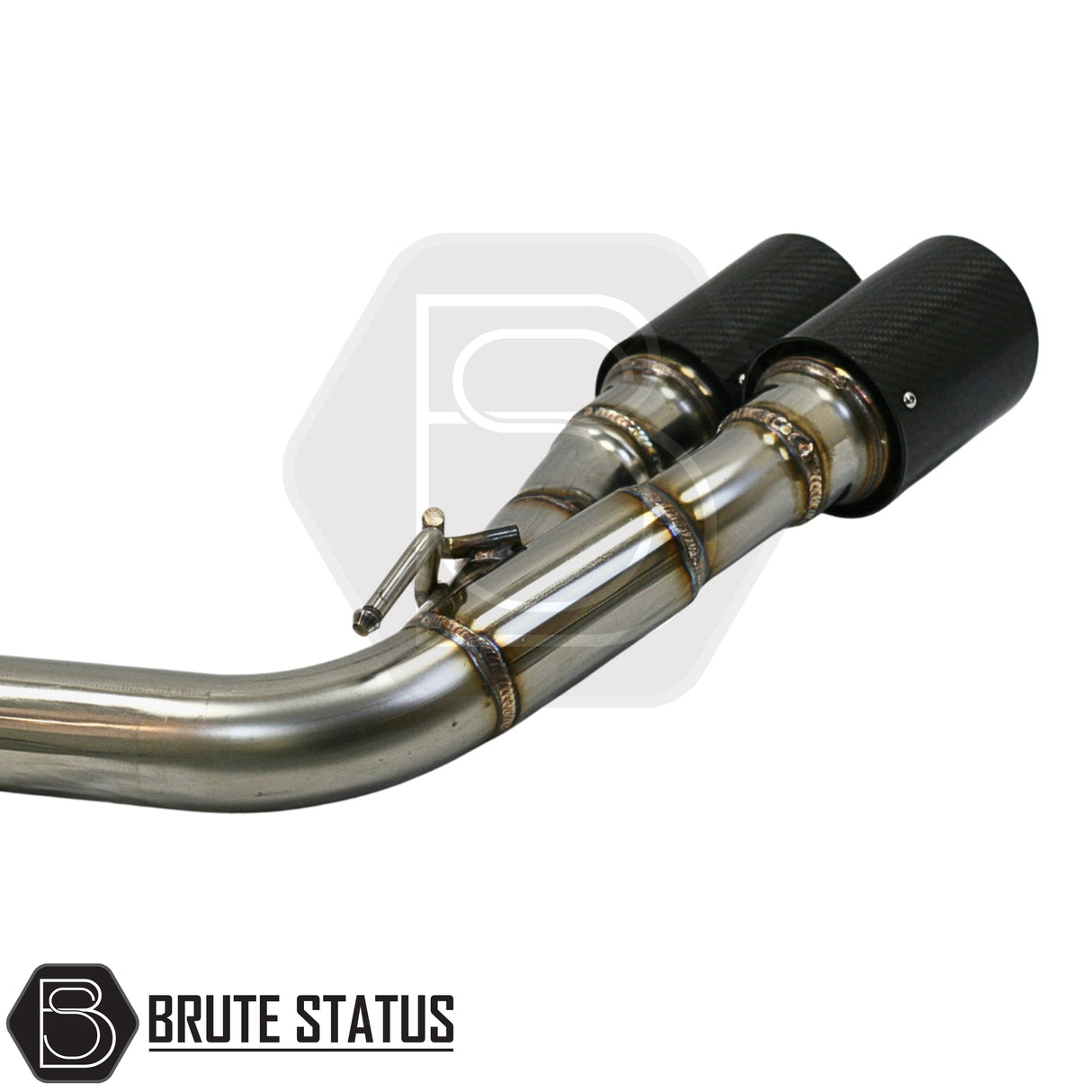 Ford Ranger 2012–2022 T6 T7 T8 2.0 2.2 3.2 Diesel cat back exhaust with side exit and twin carbon fibre tips, stainless steel performance exhaust system.