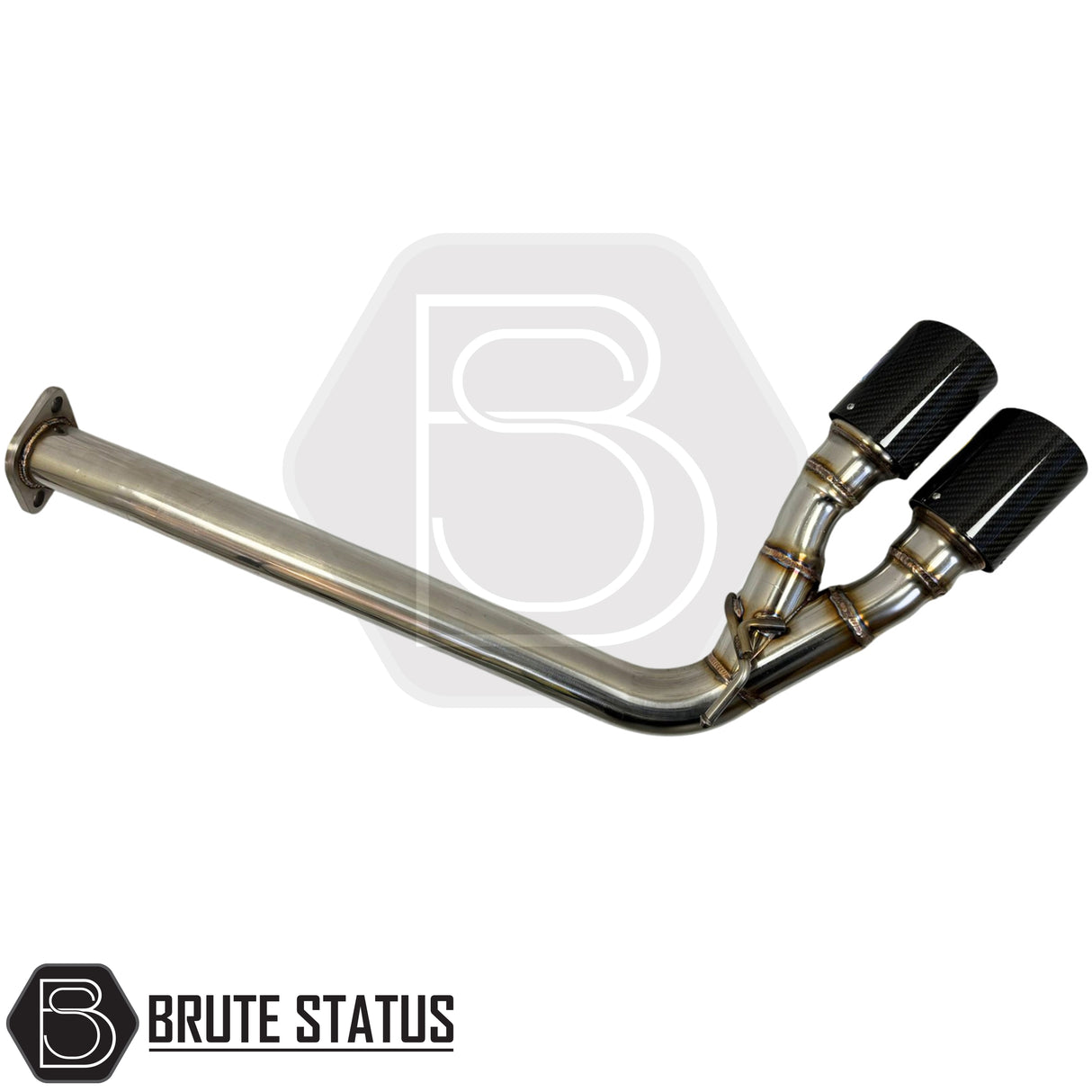 Ford Ranger T6/T7/T8 2012–2022 diesel side exit cat back exhaust upgrade, twin carbon tips, direct-fit stainless steel aftermarket exhaust system.