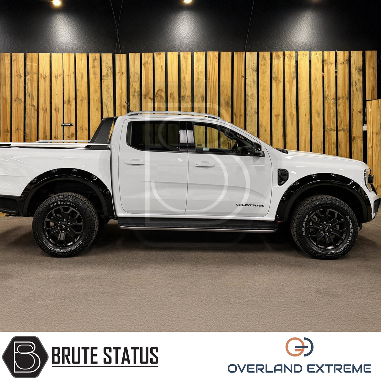 Ford Ranger 2023+ wheel arch flare kit with riveted styling, durable gloss black finish and superior CAD-engineered fitment.