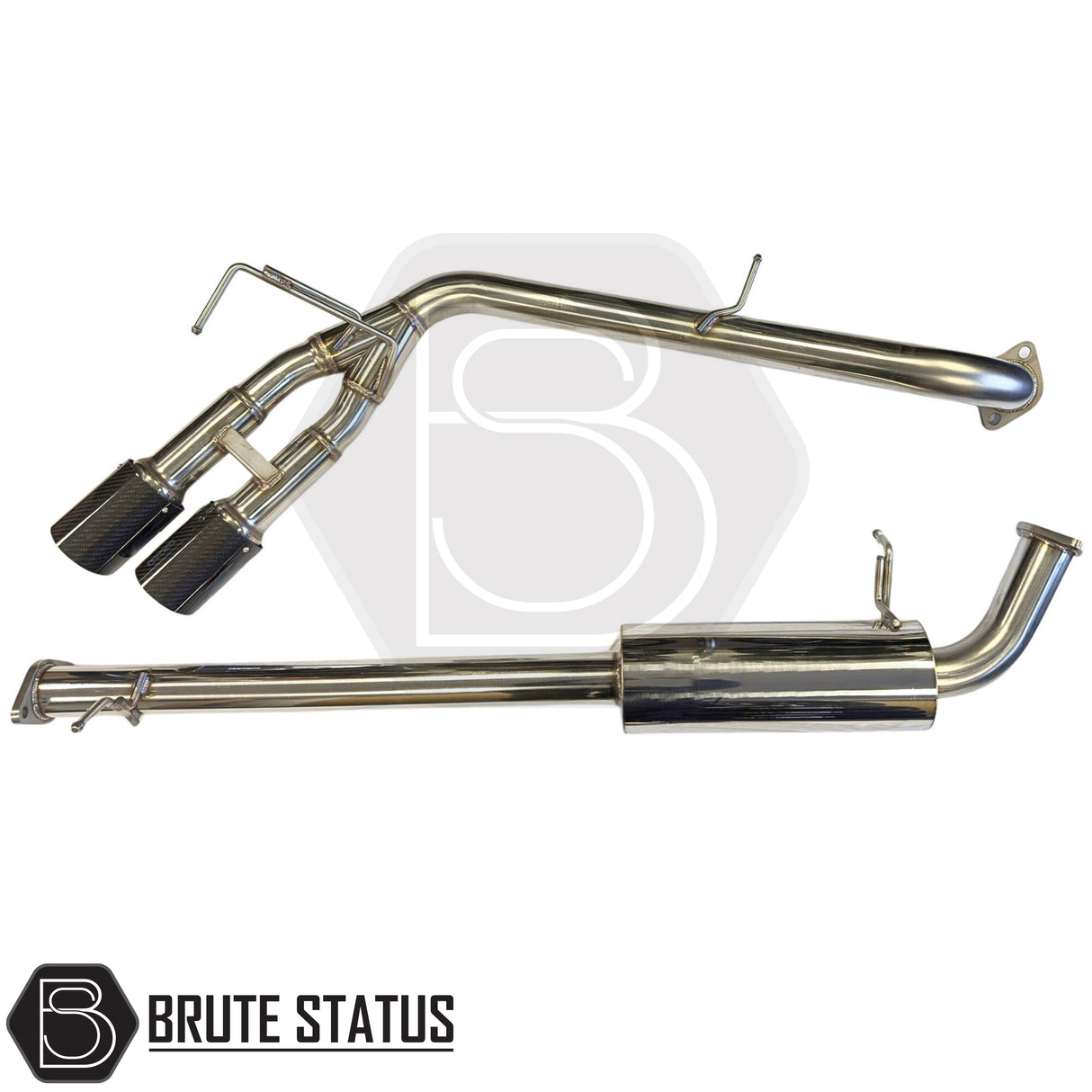 2023 Ford Ranger T9 2.0L Diesel side exit cat back exhaust upgrade with dual carbon tips, stainless steel construction, enhanced exhaust sound and airflow.