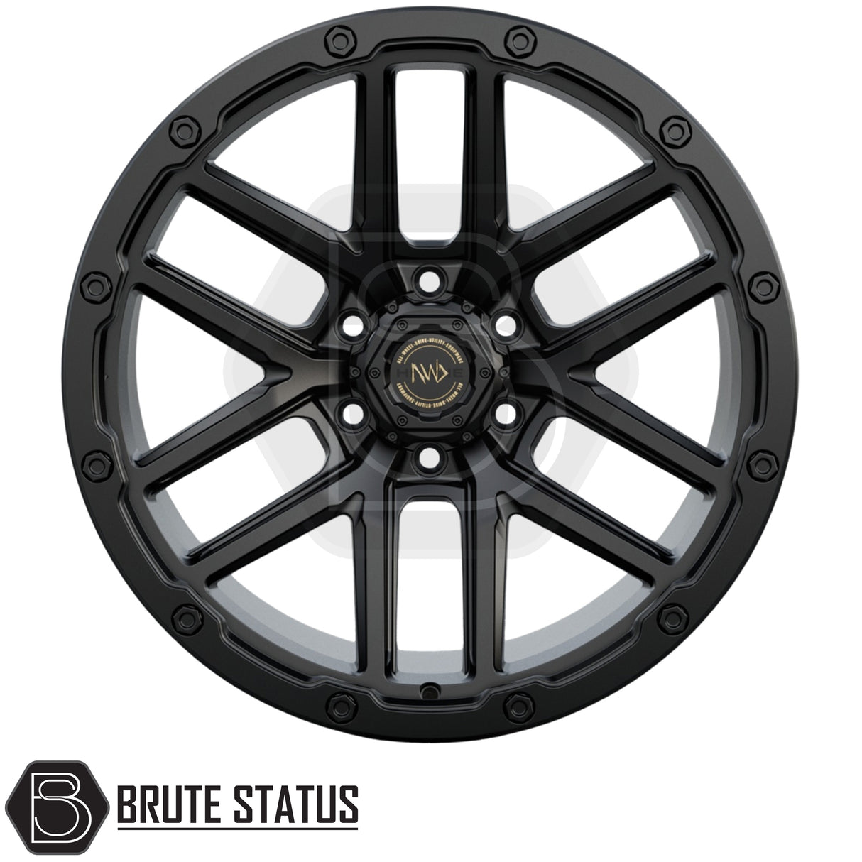 Premium Hawke AWD Canti wheels in matte black with aggressive split-spoke design and ET15 offset