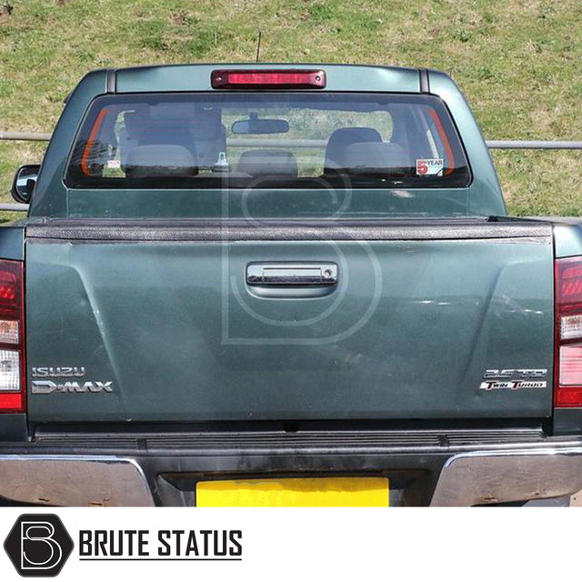 Isuzu D-Max 2012-2021 Tailgate Protector/Cover, black, designed for easy installation with 3M adhesive, fits seamlessly on second and third-generation models.
