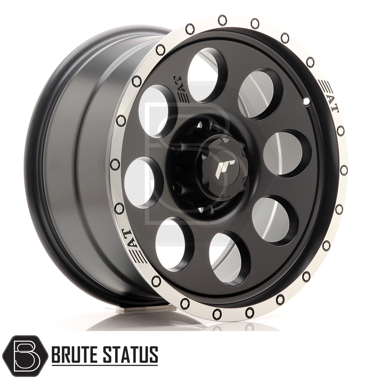JR Wheels JRX4 alloy wheel in Matt Black with polished lip, available in multiple bolt patterns and offsets. Sizes include 16x9 ET0 6x139.7, 16x9 ET-10 6x114.3, 17x8.5 ET20 6x139.7, 17x8.5 ET20 6x114.3, 18x9 ET20 6x139.7. Comes as a set of 4 and includes internal drive wheel nuts.
