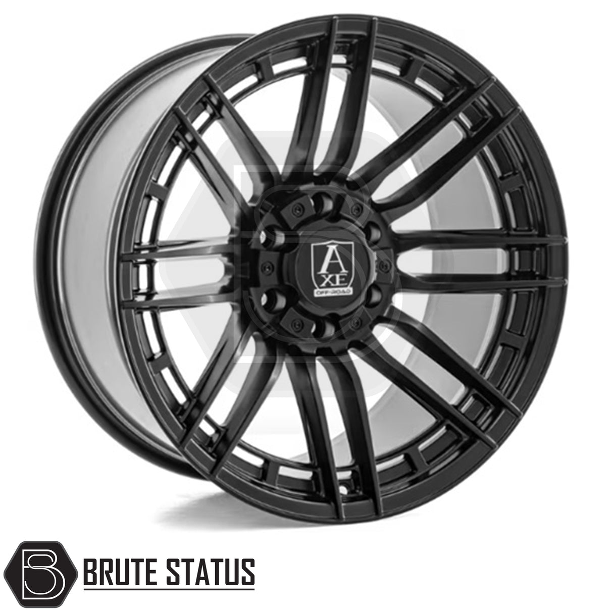 Set of four Axe AT8 20x10 Satin Black alloy wheels with 6x139.7 PCD, ET10 offset, 106mm centre bore, and 1180KG load rating, including wheel nuts and spigot rings. Suitable for vehicles matching specified bolt pattern; contact team for guidance or individual purchase options.