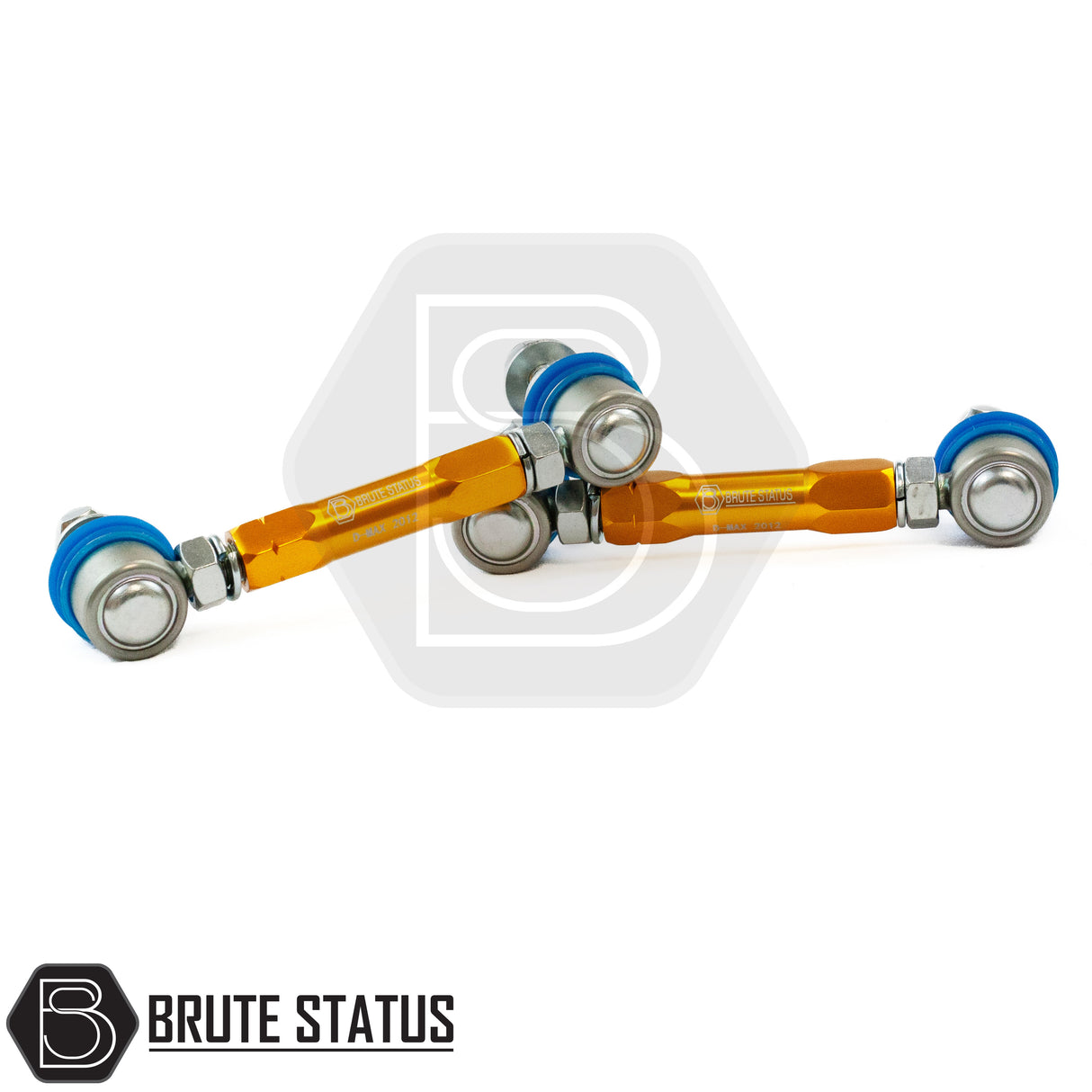 brute status gold adjustable rollbar drop links for suspension lift kit for an isuzu d-max pickup truck