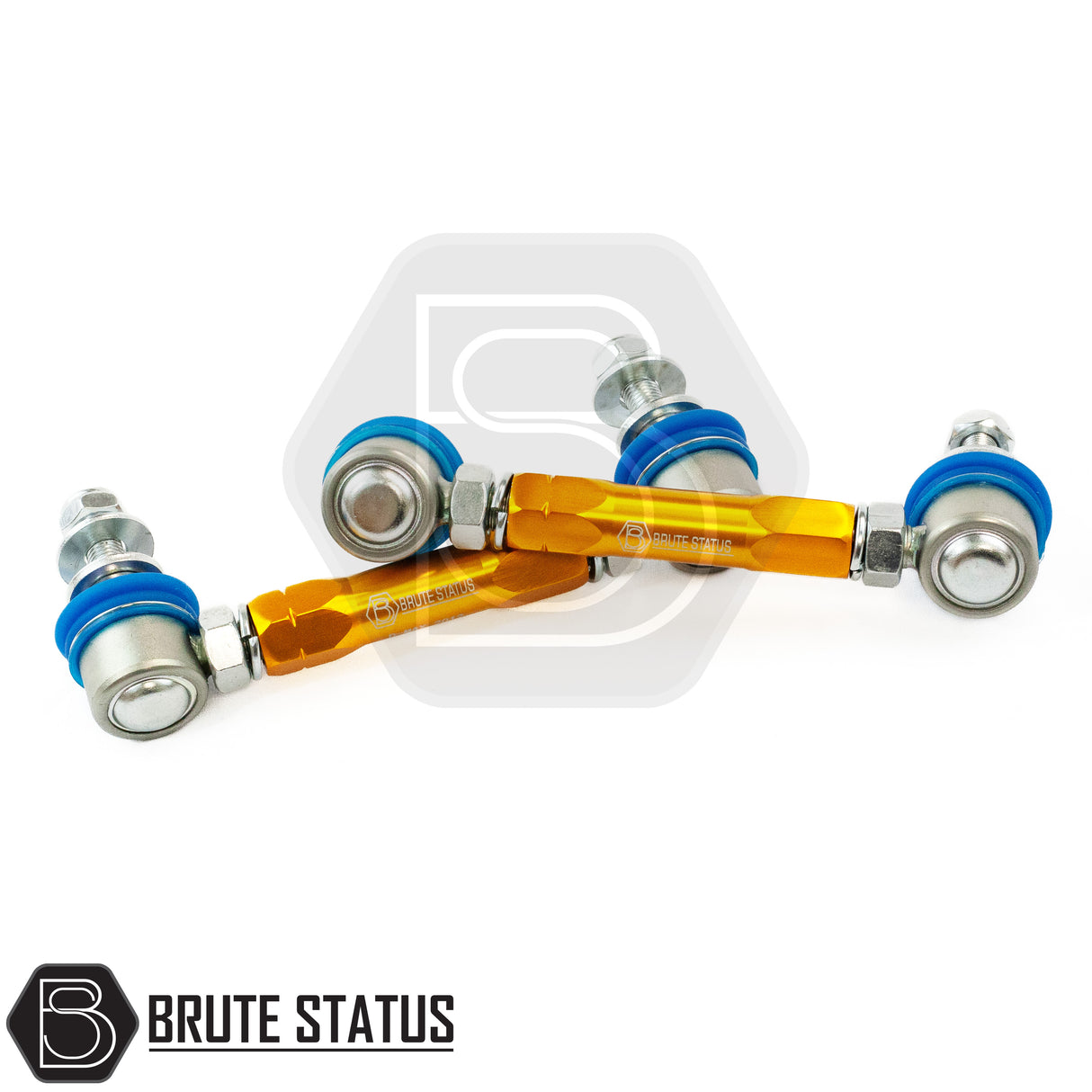 brute status gold adjustable rollbar drop links for suspension lift kit for an isuzu d-max pickup truck