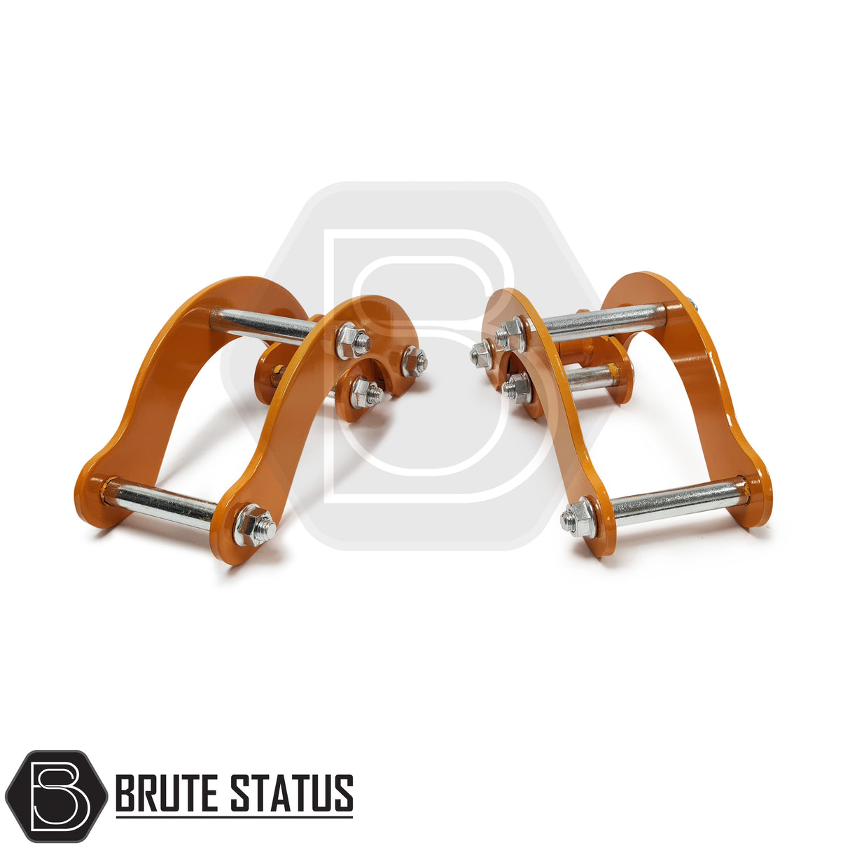 Brute status anti roll bar links with suspension lift kit in a gold colour, for the isuzu d-max 2012-2016 pickup truck