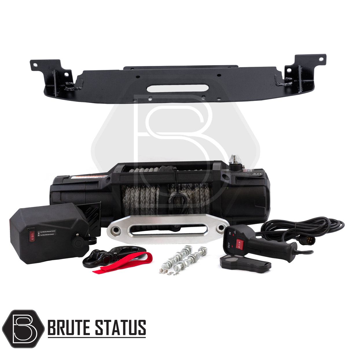 Brute status winch bracket and heavy duty winch for Isuzu d-max 2012-2021 pickup truck