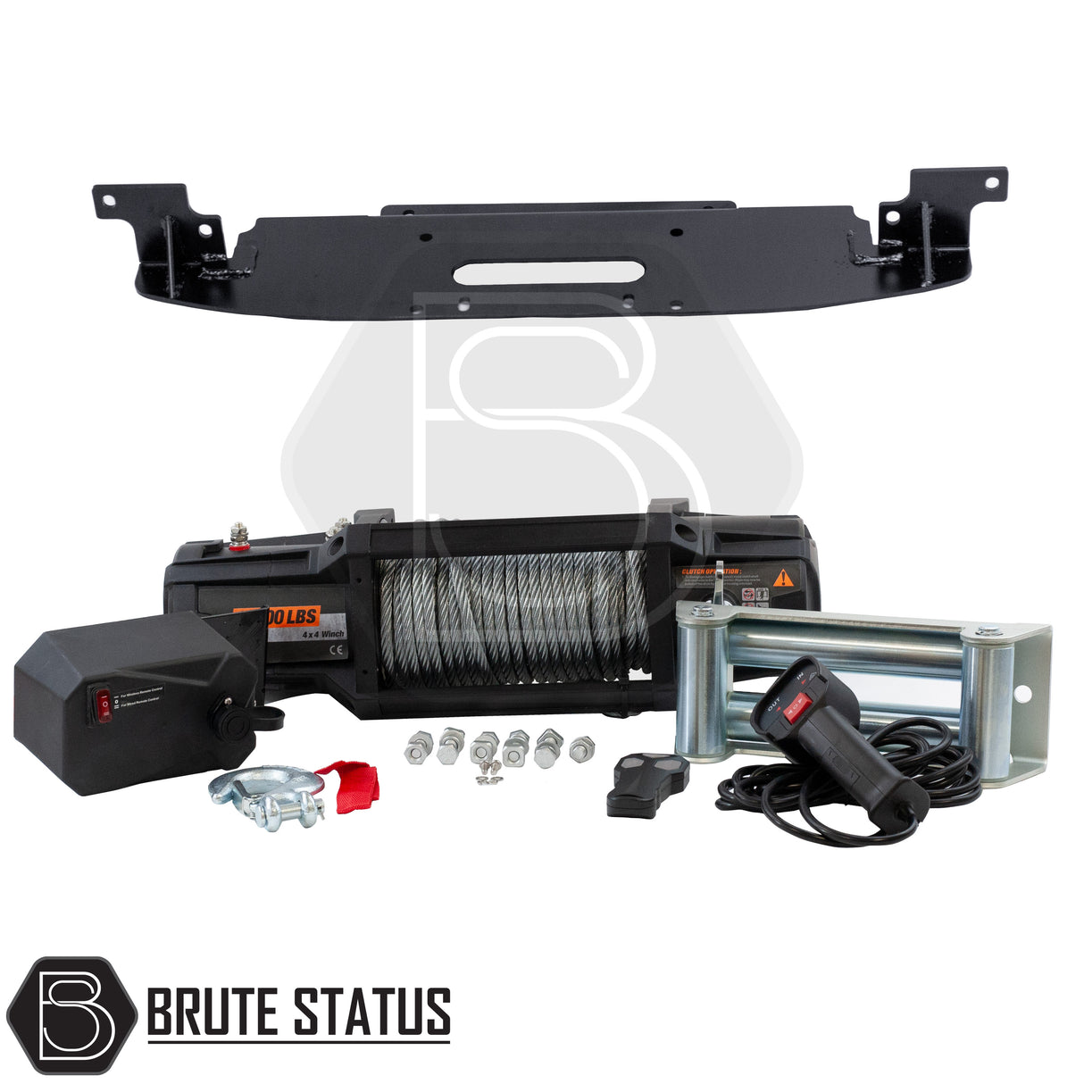 Brute status winch bracket and heavy duty winch with steel wire rope for Isuzu d-max 2012-2021 pickup truck