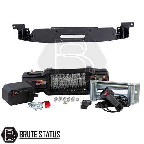 Brute status winch bracket and heavy duty winch with steel wire rope for Isuzu d-max 2012-2021 pickup truck
