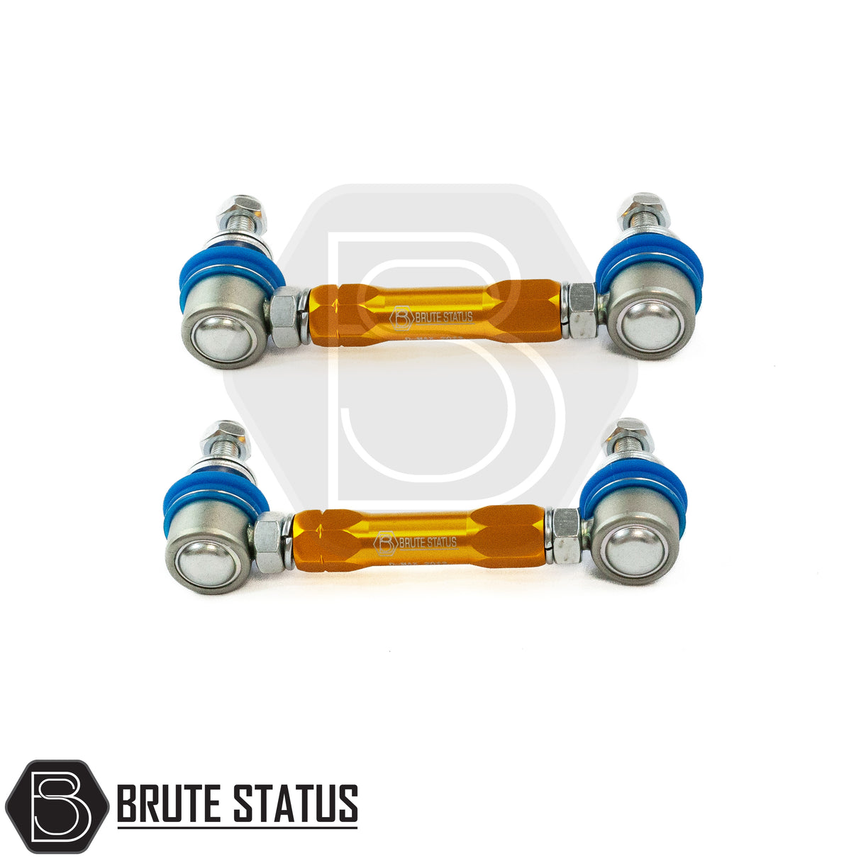 Brute status anti roll bar links with suspension lift kit in a gold colour, for the isuzu d-max 2012-2016 pickup truck