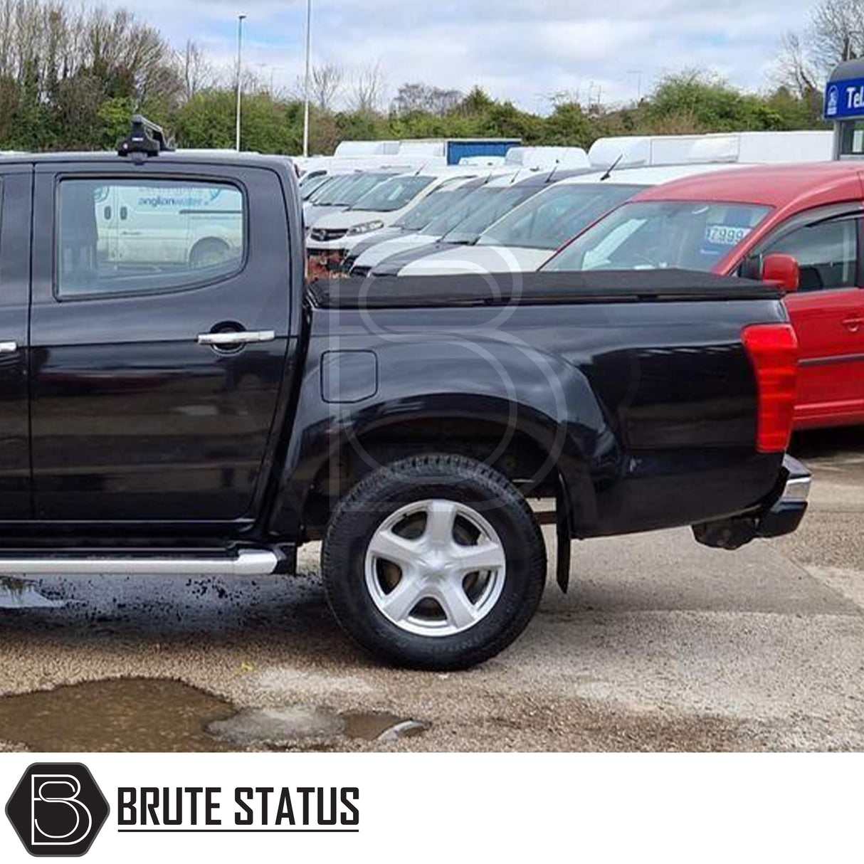 Isuzu D-Max 2012-2021 Tonneau Cover with tri-fold design, shown open, featuring durable UV stable vinyl and enhanced aerodynamics for improved fuel efficiency.