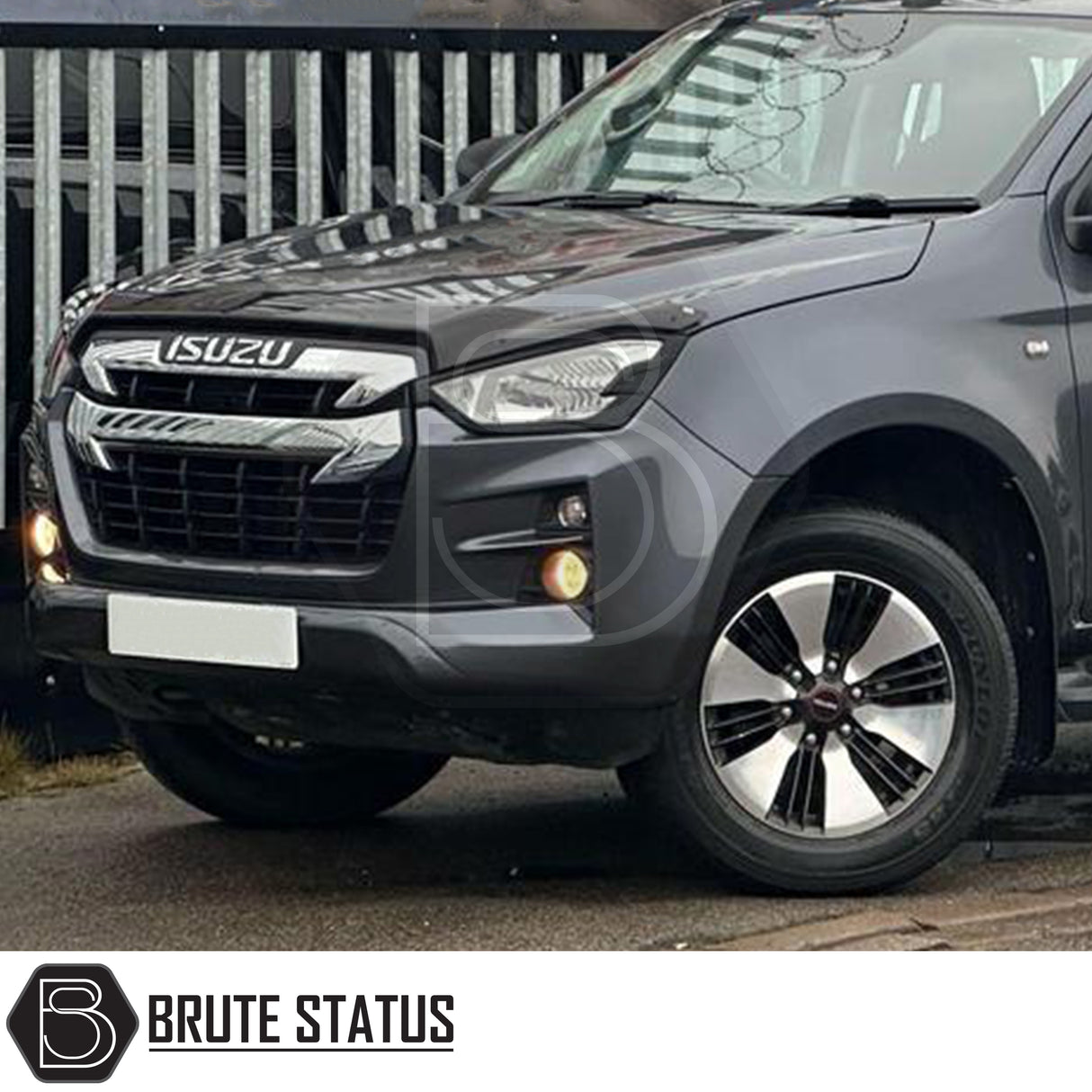 Isuzu D-Max 2021+ Headlight Covers in matt black, showcasing a sleek design for enhanced front-end aesthetics, perfect for a distinctive truck upgrade.