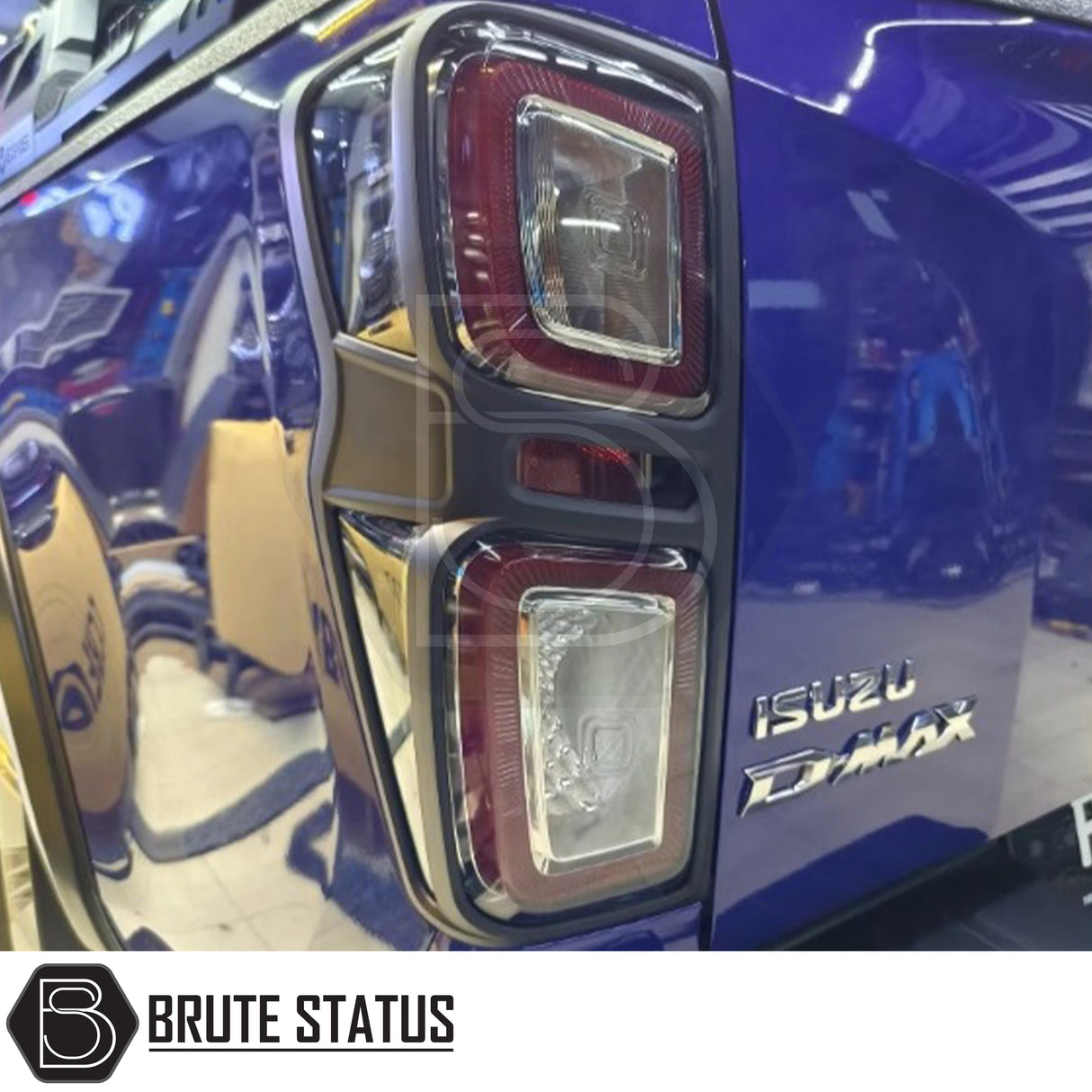 Isuzu D-Max 2021+ Tail Light Covers, featuring high-quality ABS plastic, easy installation with 3M adhesive, enhancing vehicle style and individuality.