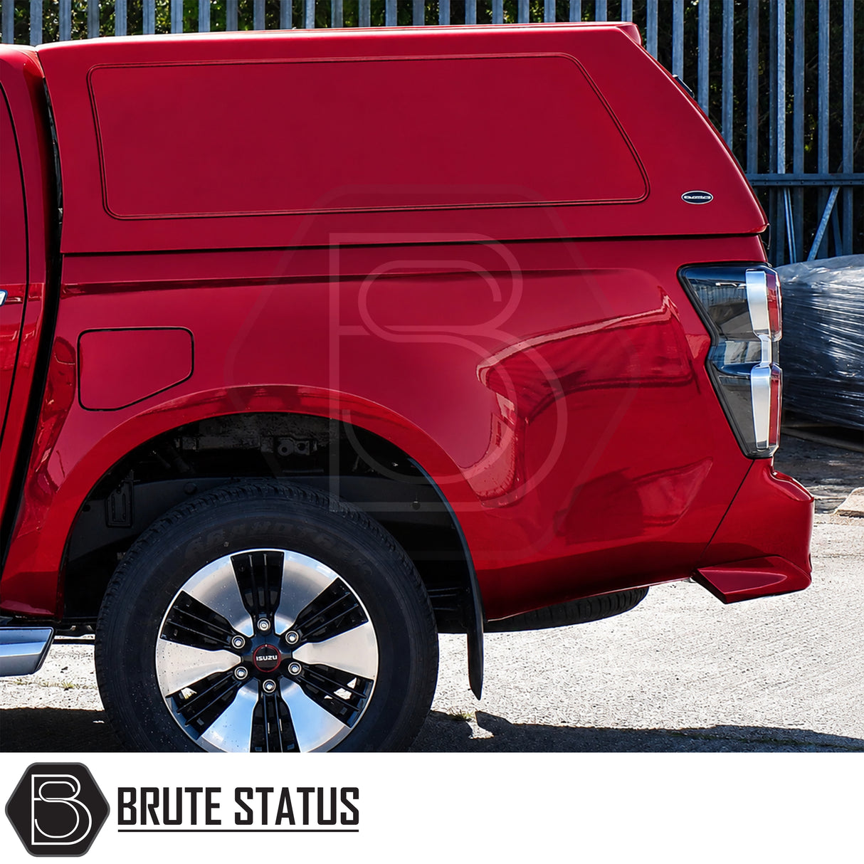 Truckman RS canopy for Isuzu D-Max pickup featuring durable OEM colour-matched gel coat finish