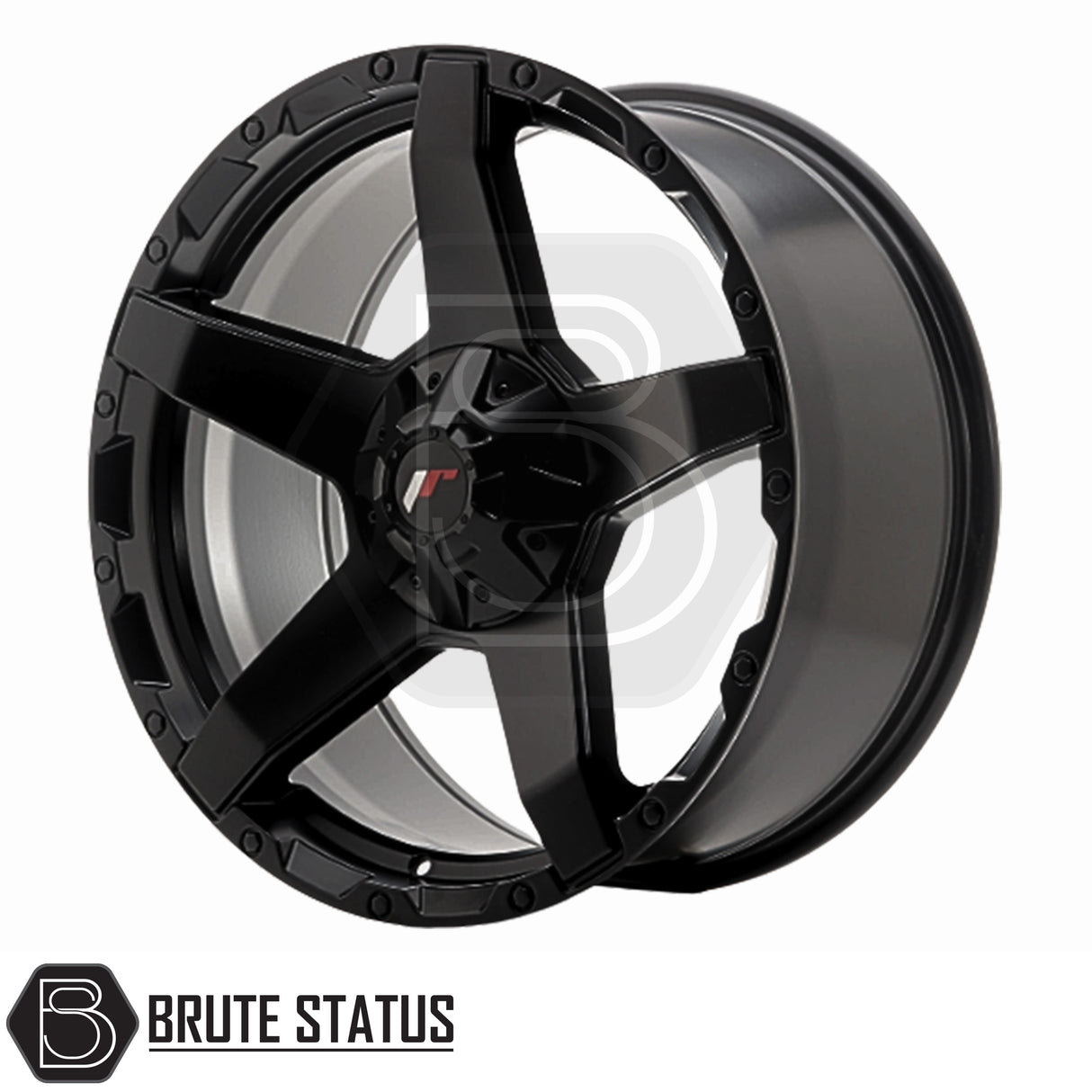 JR Wheels JRX5 alloy wheel in Matt Black, available in sizes 18x9 ET20 6x139.7, 18x9 ET15 6x114.3, 20x9 ET20 6x139.7, 20x9 ET20 5x120, and 20x9 ET20 6x114.3. Includes compatible wheel nuts.