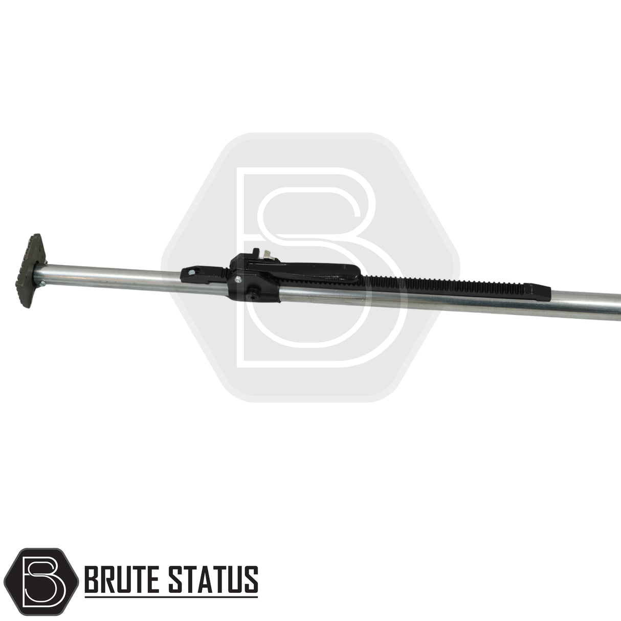 Adjustable load bay cargo bar for vans and pickup trucks with heavy-duty construction and anti-slip rubber grips