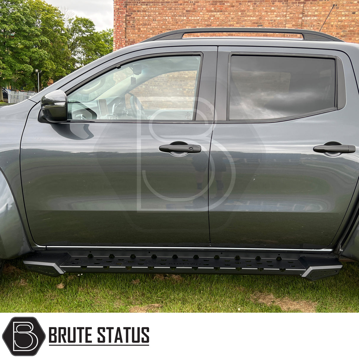 SsangYong Musso 2018-2021 heavy duty matte black side steps pickup accessories non LED version