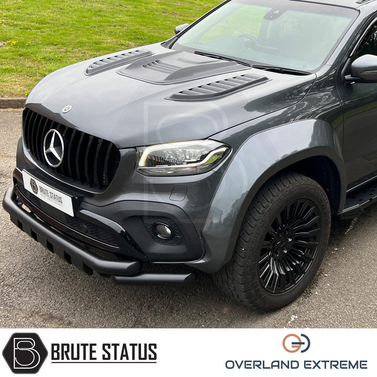 Overland Extreme wide wheel arch kit made from durable ABS plastic with a matte black finish, featuring precision CAD design for a perfect fit on double cab vehicles. Includes rubber seal interface for paint protection, easy installation with all necessary hardware, and additional width of 95mm per side. Designed to enhance vehicle appearance and durability, with optional hub-centric wheel spacers available. UV resistant to prevent fading