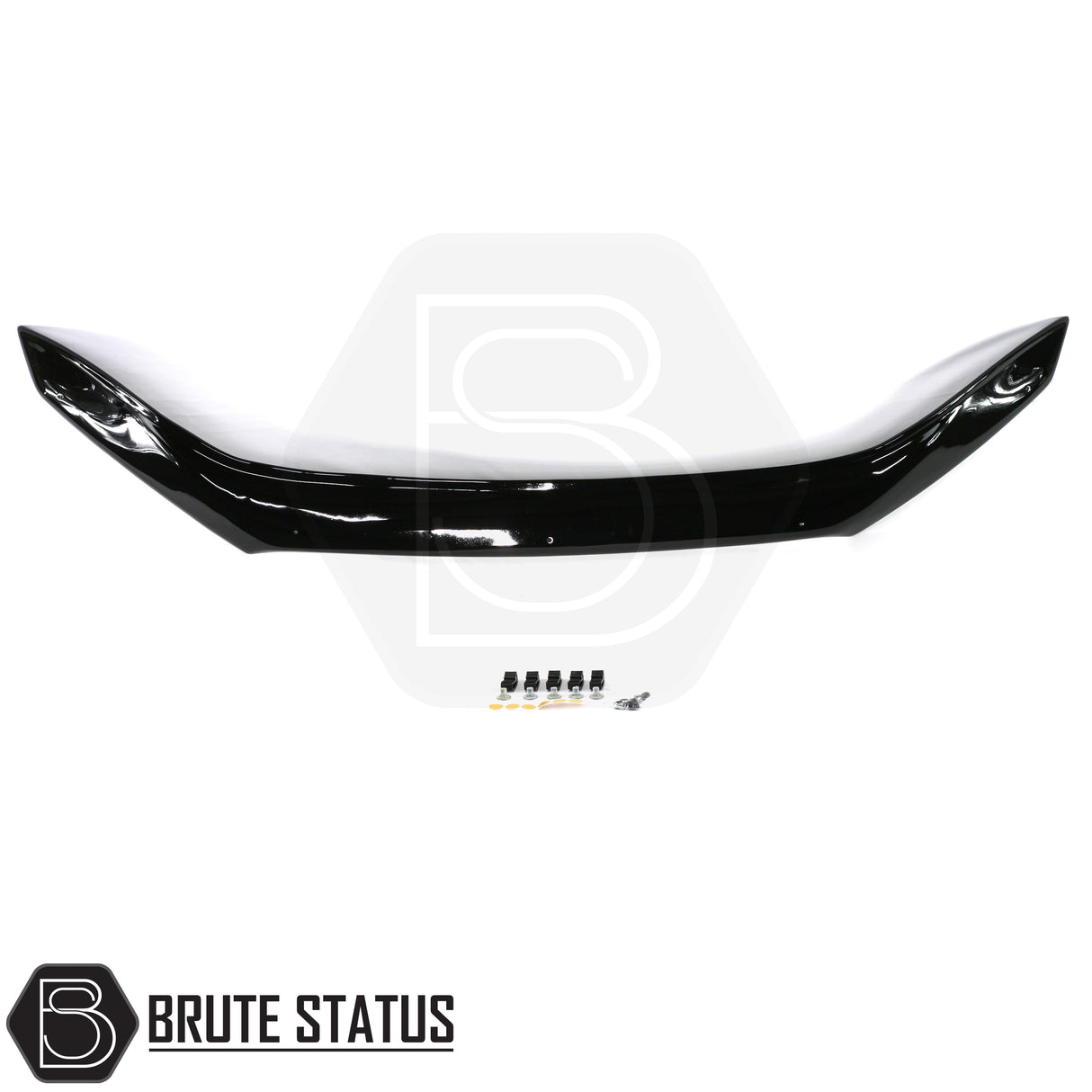 Mercedes X-Class 2017-2020 bonnet guard and wind deflectors set – durable black acrylic bundle for style, protection, and all-weather driving.