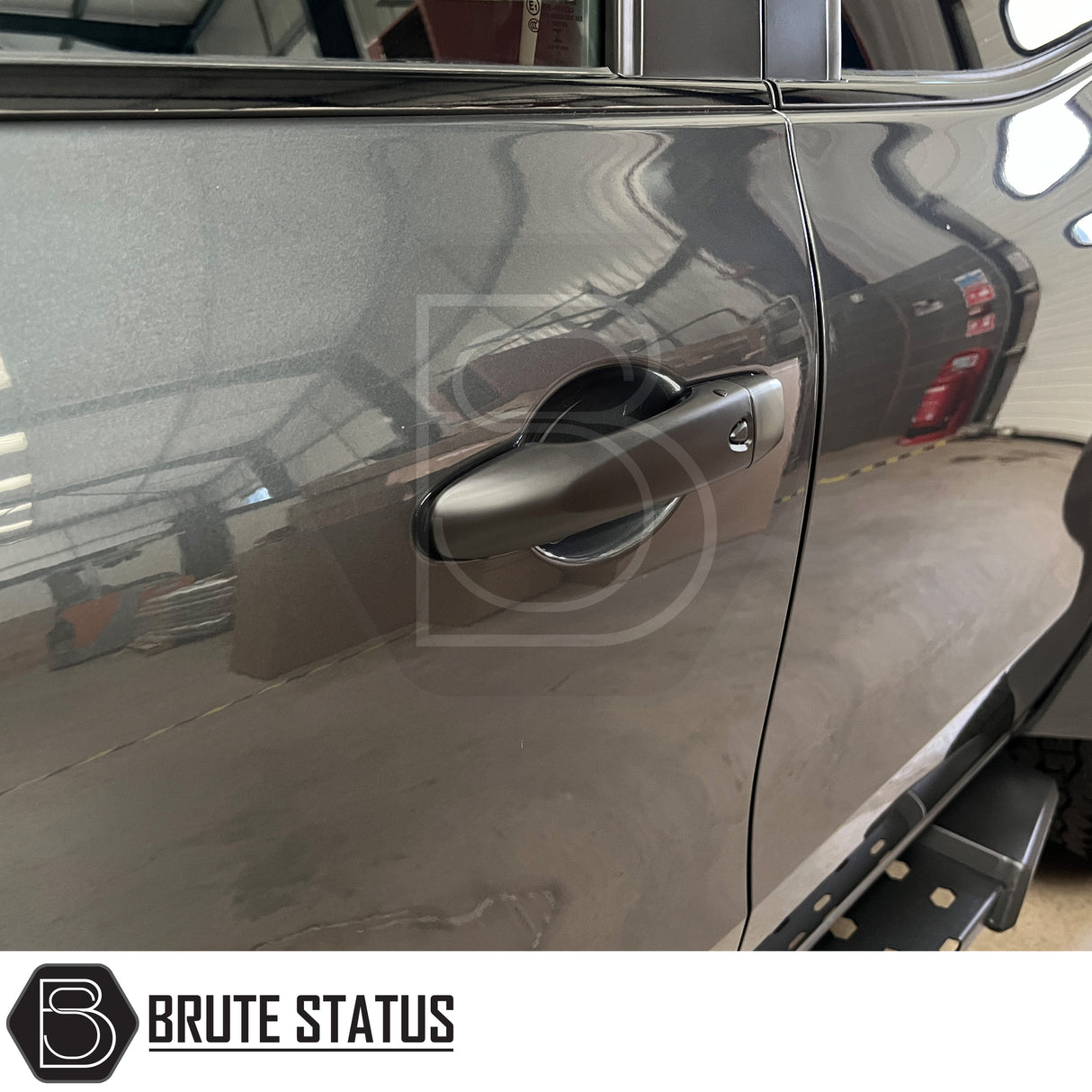 Matt black ABS plastic door handle covers for Mercedes X-Class, designed to de-chrome and enhance vehicle appearance. Easy to install with pre-applied high-quality 3M adhesive tape, requiring no specialist tools or knowledge. Fade-resistant and durable, with fitting instructions available on request. For best results, ensure clean surface and apply in warm conditions