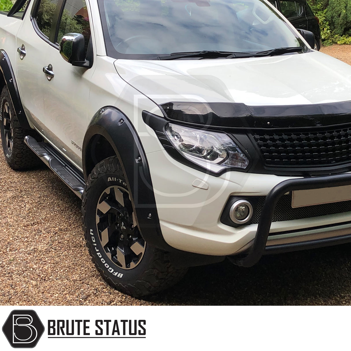 Head Light Covers for Mitsubishi L200 Series 5, enhancing front design with premium ABS plastic and adhesive for easy installation.