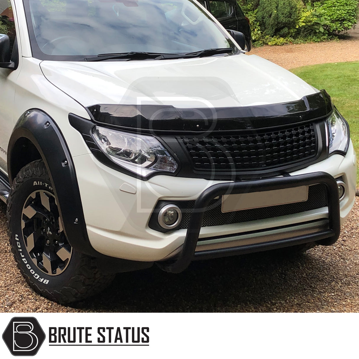 Head Light Covers for Mitsubishi L200 Series 5, enhancing front design with premium ABS plastic and adhesive for easy installation.