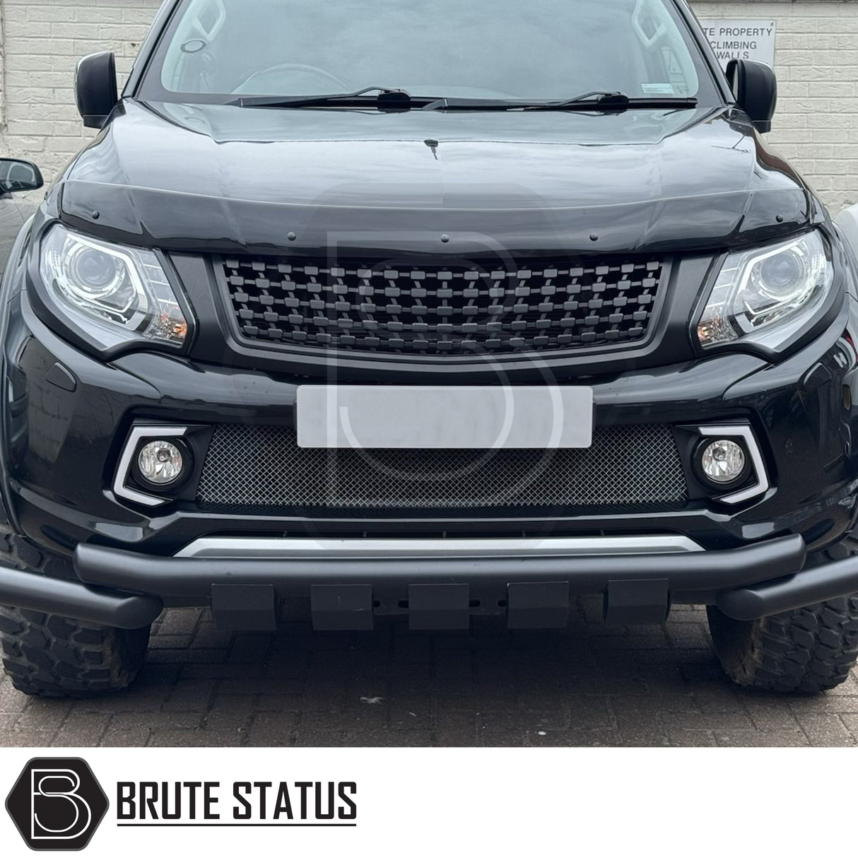 Head Light Covers for Mitsubishi L200 Series 5, enhancing front design with premium ABS plastic and adhesive for easy installation.