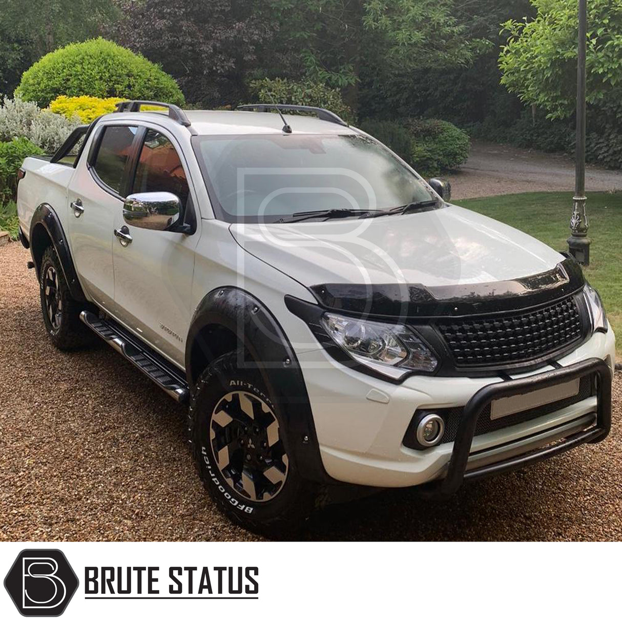 Head Light Covers for Mitsubishi L200 Series 5, enhancing front design with premium ABS plastic and adhesive for easy installation.