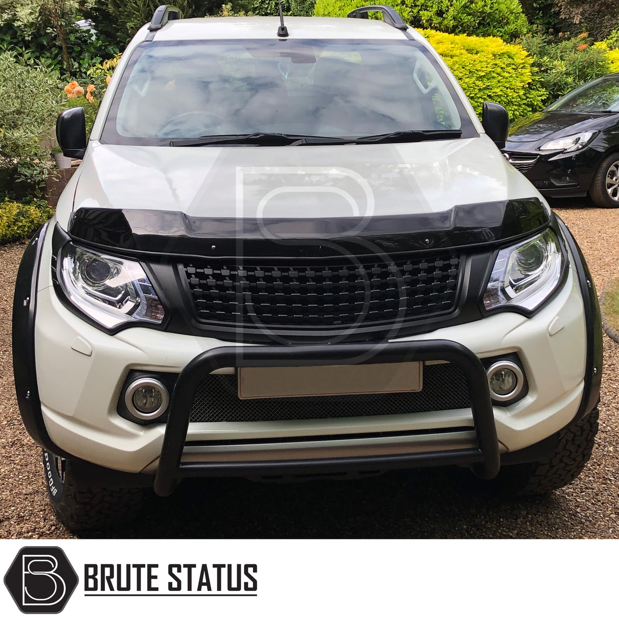Head Light Covers for Mitsubishi L200 Series 5, enhancing front design with premium ABS plastic and adhesive for easy installation.