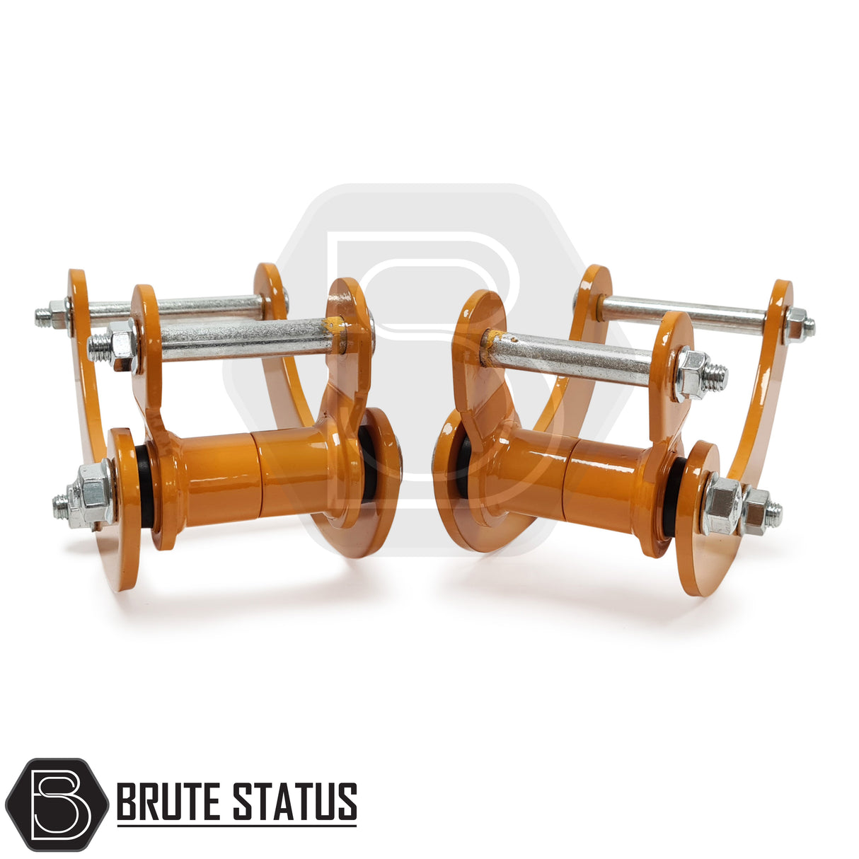 2" suspension lift kit for 2005–2015 Mitsubishi L200 Series 4 B40, featuring anodised aluminium front shock spacers and heavy-duty steel rear lift shackles.