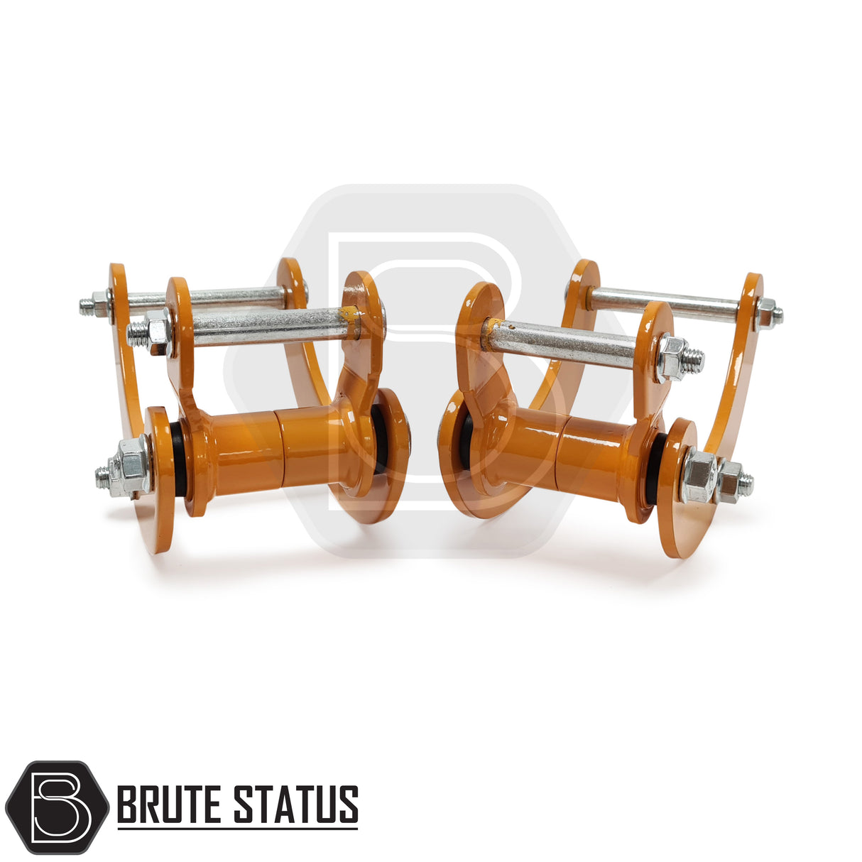 2" suspension lift kit for 2005–2015 Mitsubishi L200 Series 4 B40, featuring anodised aluminium front shock spacers and heavy-duty steel rear lift shackles.