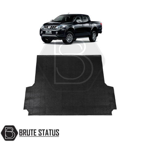 Heavy-duty 10mm rubber bed mat for Mitsubishi L200 Series 5 (2015–2019), non-slip cargo liner for truck bed protection, custom fit and easy to clean.
