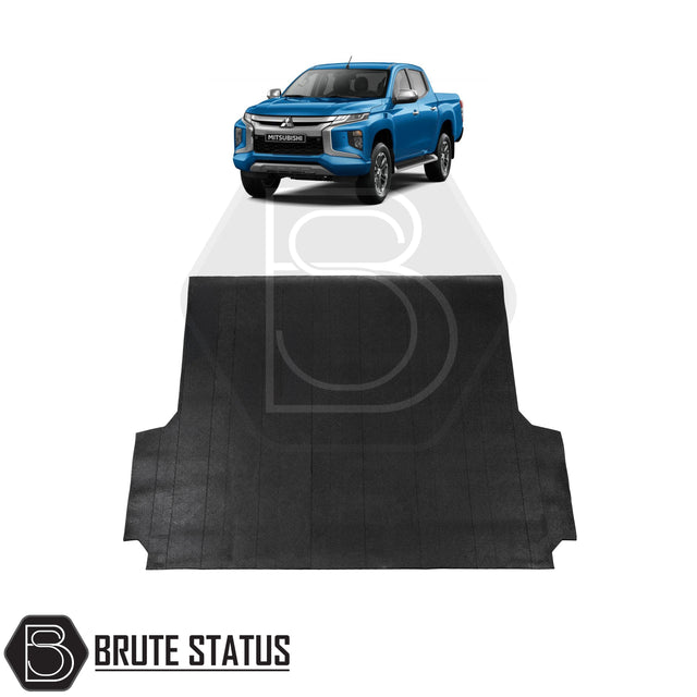 Heavy-duty 10mm rubber bed mat for Mitsubishi L200 Series 6 2019-2021, non-slip cargo liner for truck bed protection, custom fit and easy to clean.