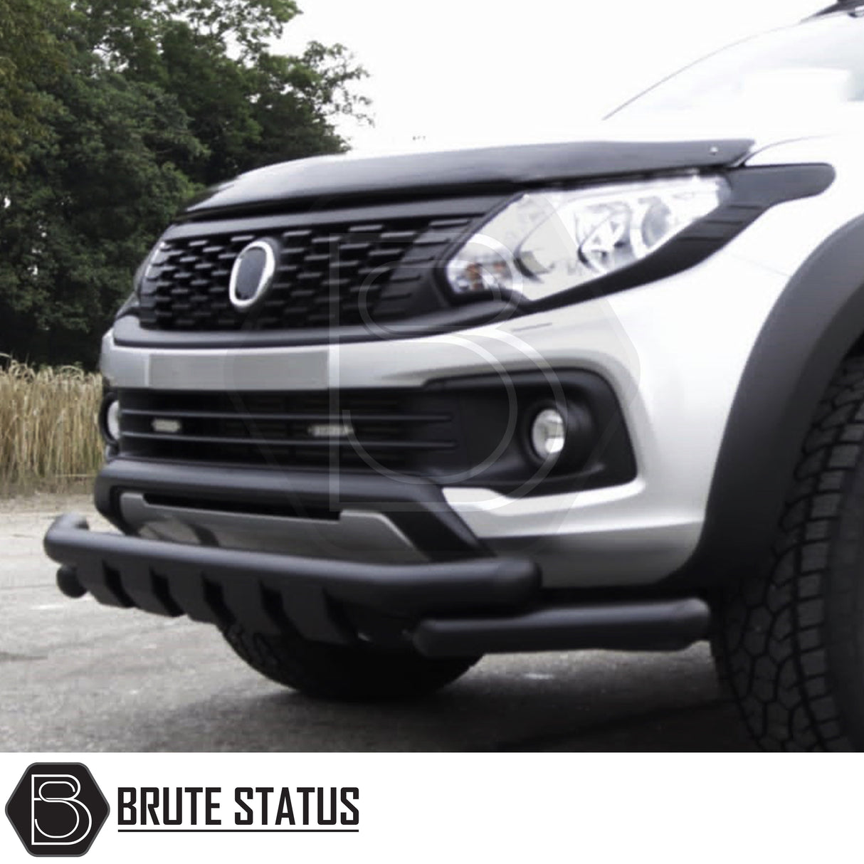 Mitsubishi L200 Series 5 2015–2019 Premium Black Acrylic Bonnet Guard and Wind Deflectors Set – 4-Piece Front & Rear Window Deflectors with Aerodynamic, Scratch-Resistant Design