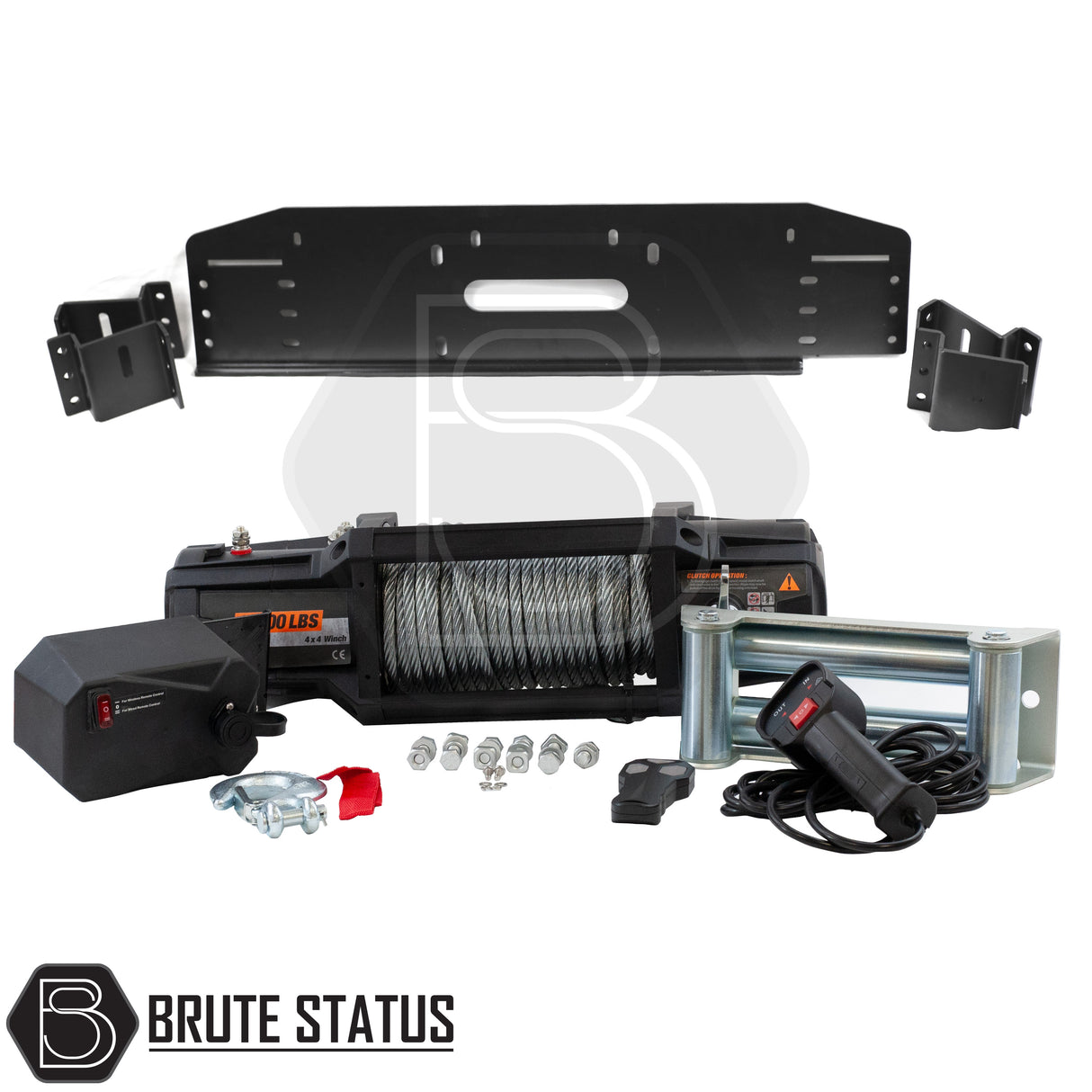 Brute status winch bracket and heavy duty winch with steel wire rope for mitsubishi l200 2006-2014 pickup truck