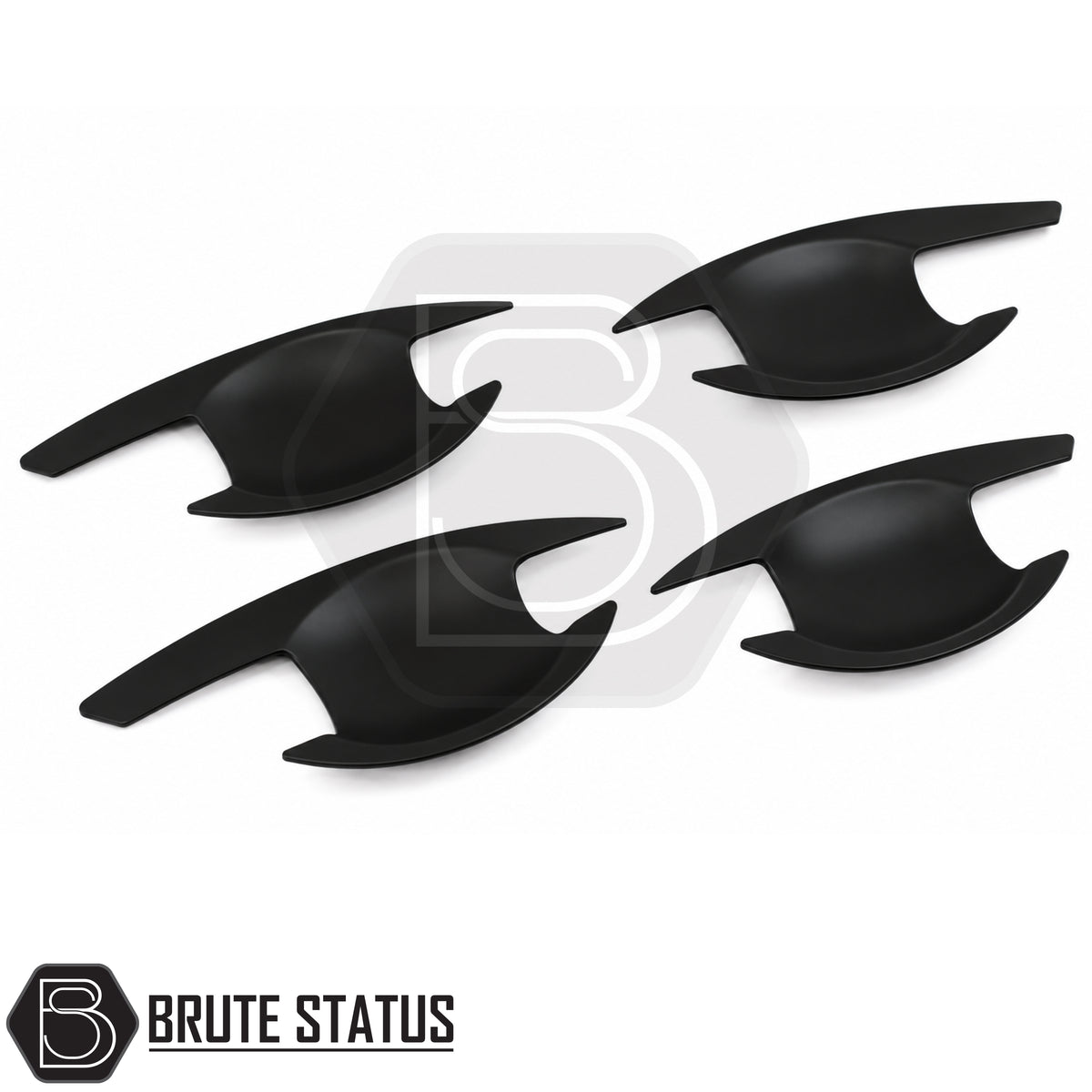 Mitsubishi L200 2015-2019 Series 5 door handle inserts in matte black ABS plastic for exterior de-chrome and pickup truck styling upgrade
