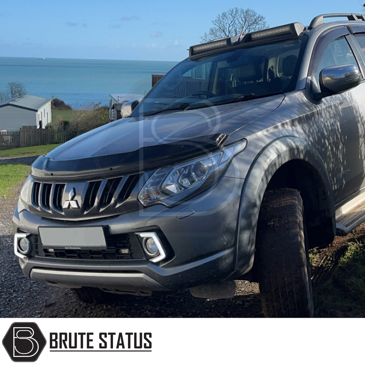 brute status led roof spoiler for mitsubishi l200 series 5 2015-2019 pickup trucks