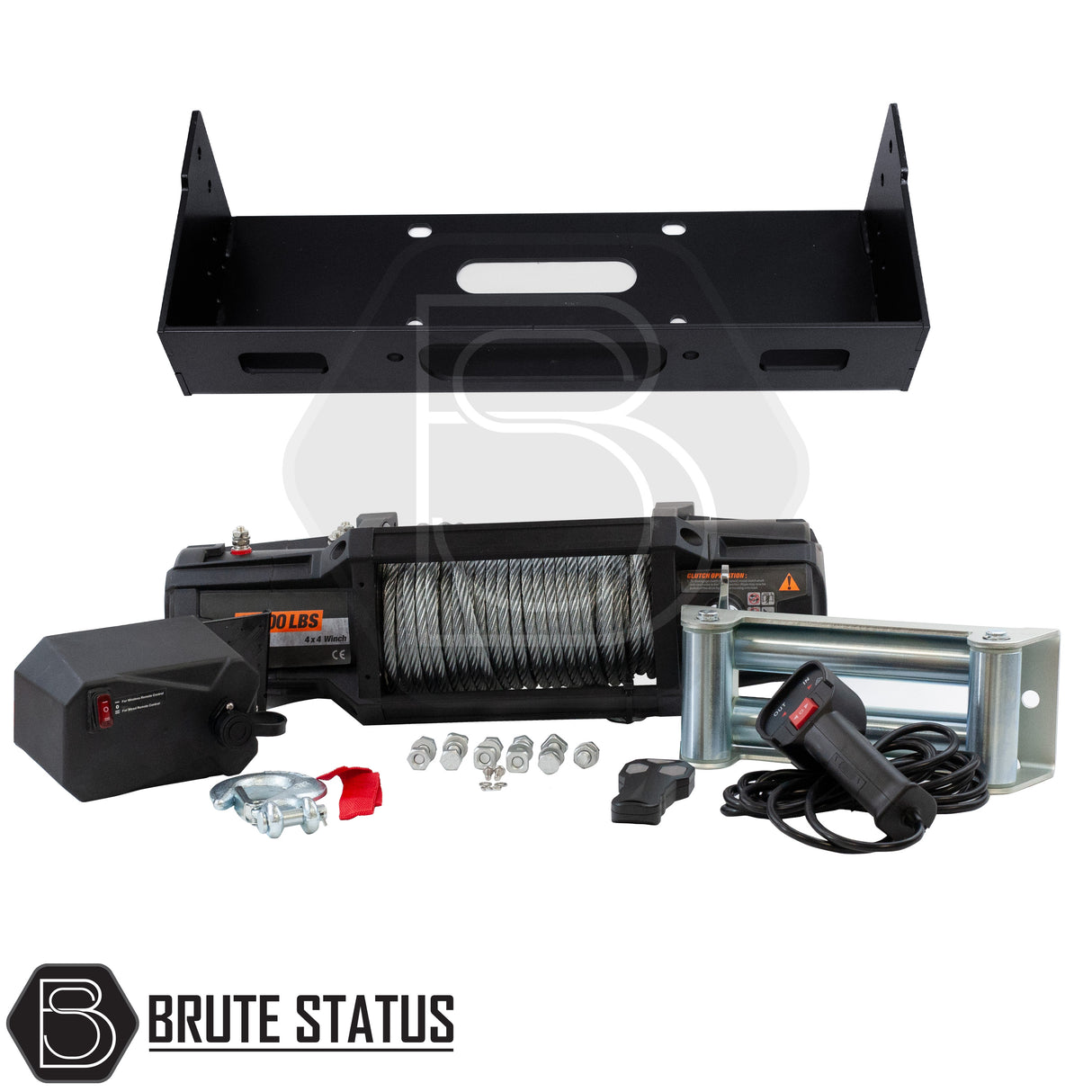 Brute status winch bracket and heavy duty winch with steel wire rope for Mitsubishi l200 2015-2019 pickup truck