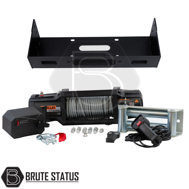 Brute status winch bracket and heavy duty winch with steel wire rope for Mitsubishi l200 2015-2019 pickup truck