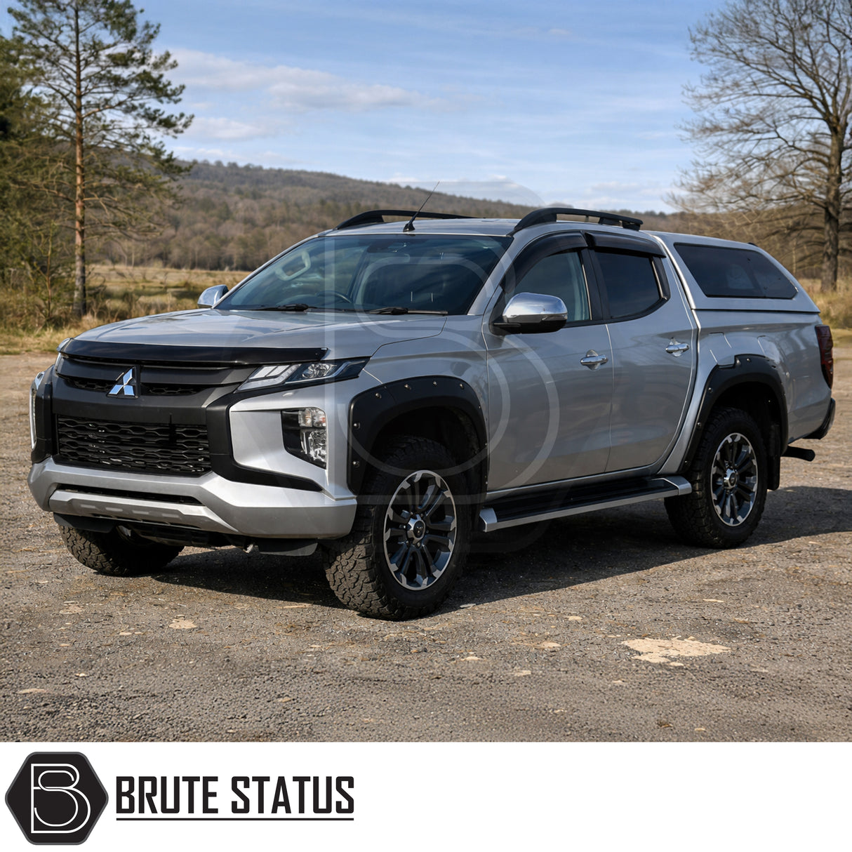 Black bolt-on style fender flares for Mitsubishi L200 2019+ Series 6 double cab AdBlue models