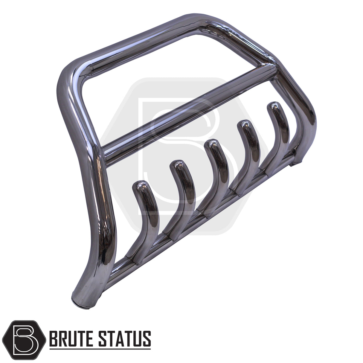 Chrome city bar fitted to a 2015–2022 Nissan Navara NP300, made from durable carbon steel to enhance styling and provide bumper protection, with a TÜV-certified, no-drill, DIY installation using chassis-mounted brackets.