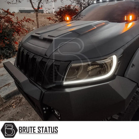Matte black bonnet scoop for nissan navara 2015-2022 pickup truck