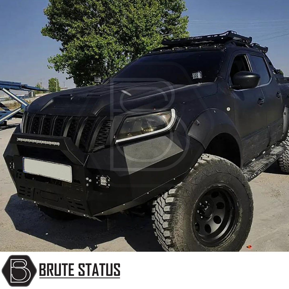 Matte black bonnet scoop for nissan navara 2015-2022 pickup truck