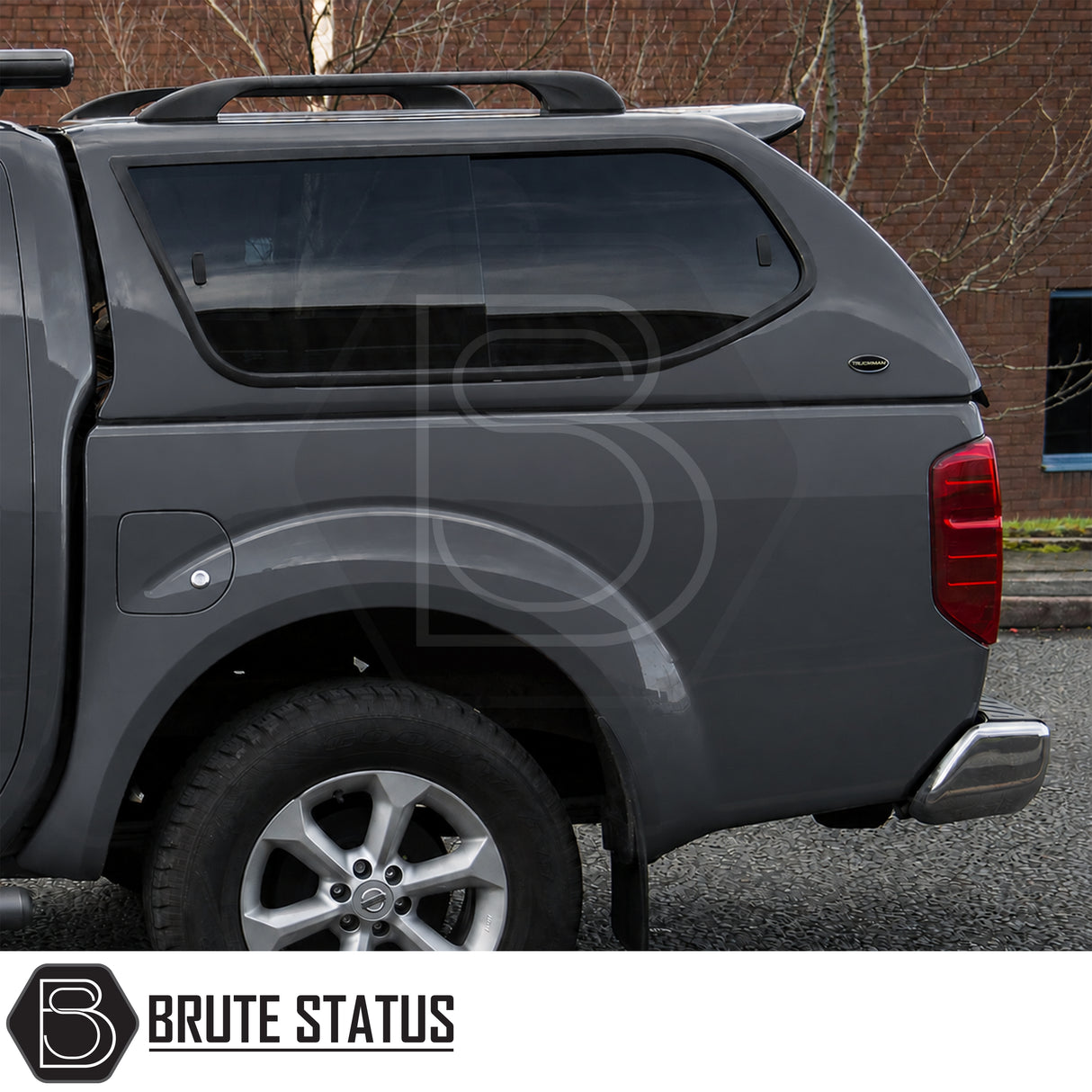 Premium Nissan Navara canopy with lockable sliding side access windows and sporty rear spoiler