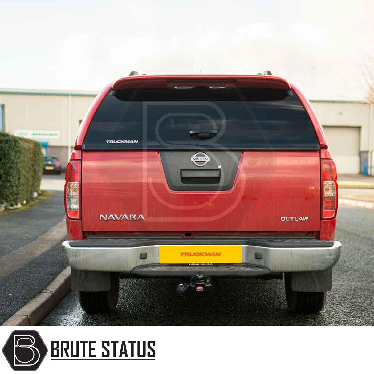 Nissan Navara 2005-2015 D40 Truckman Grand Hardtop Canopy with remote locking, featuring a sleek design and enhanced security on a Navara Outlaw pickup truck.